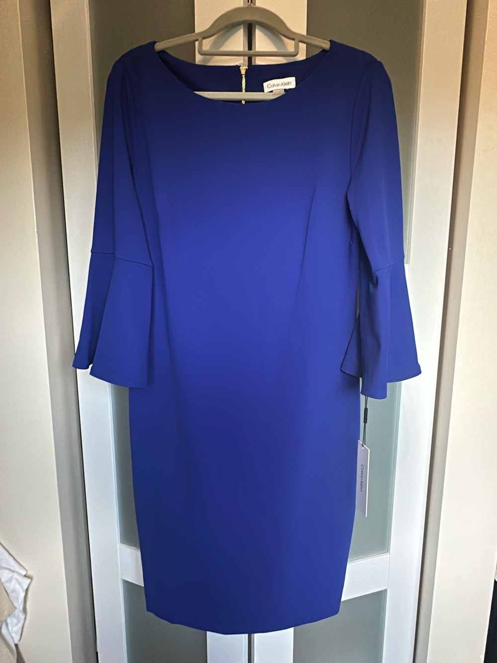Calvin Klein Royal Blue Bell Sleeve Dress